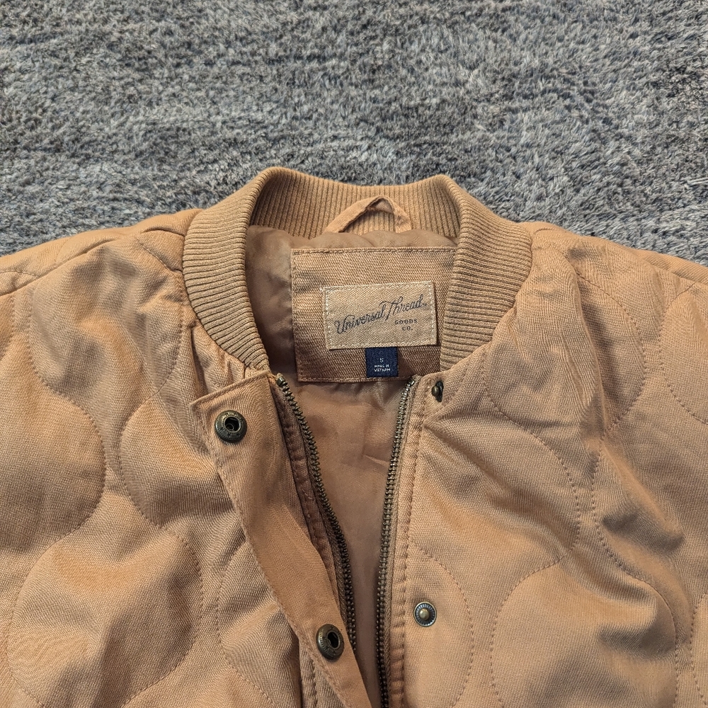 Blush/Peachy Pink Quilted Bomber Jacket Size Small